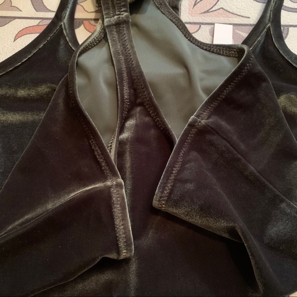 Madewell Green Velvet Racerback Thong Bodysuit S - Picture 8 of 8
